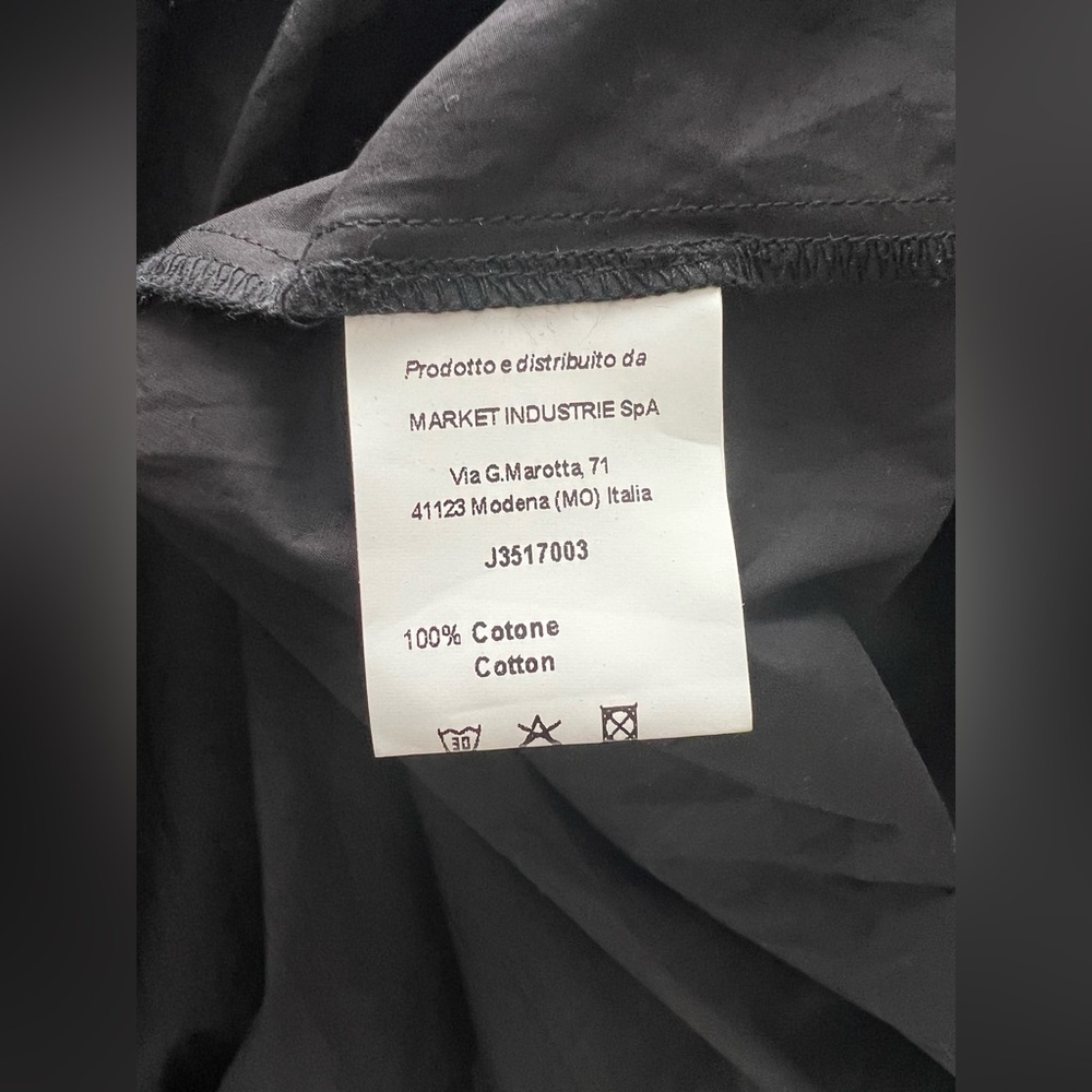 NWT Jucca Italian designer black cotton dress belt wrap midi Maxi 42 6 8 Medium - Picture 14 of 15